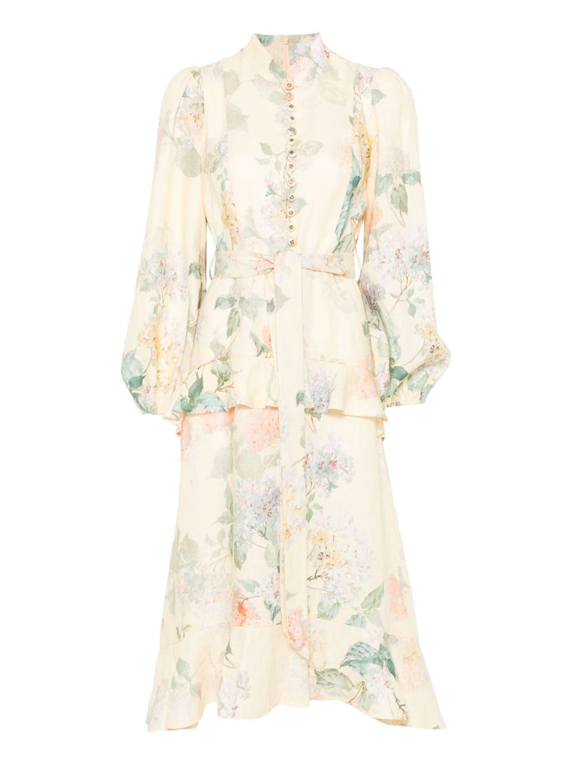 Illuminate Peplum midi dress ZIMMERMANN Giallo