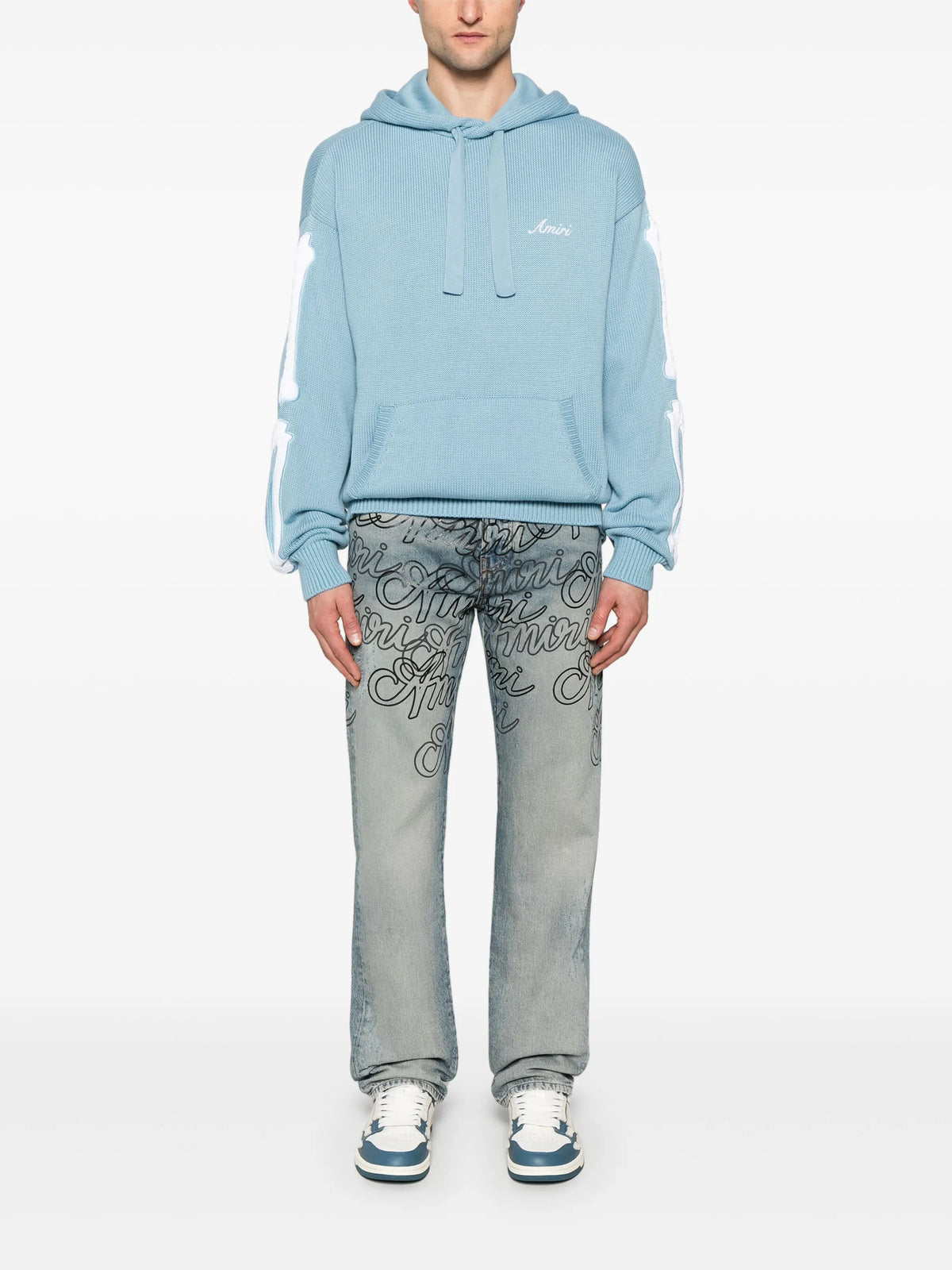 Jeans overlay Amiri script