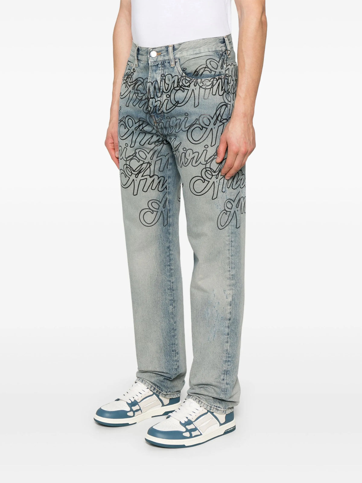 Jeans overlay Amiri script