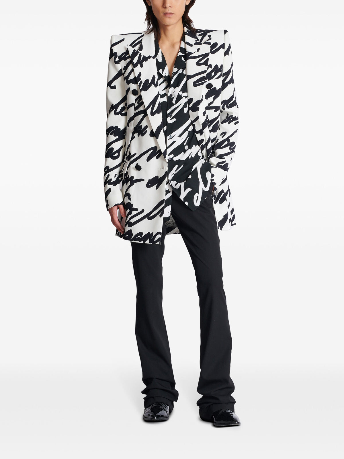 Twill pyjama shirt with "Love Letter" print