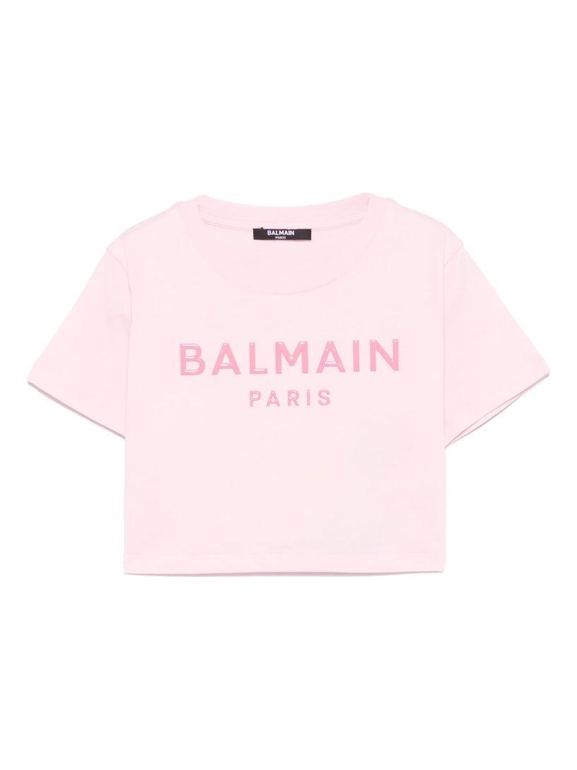 T-shirt with applied logo