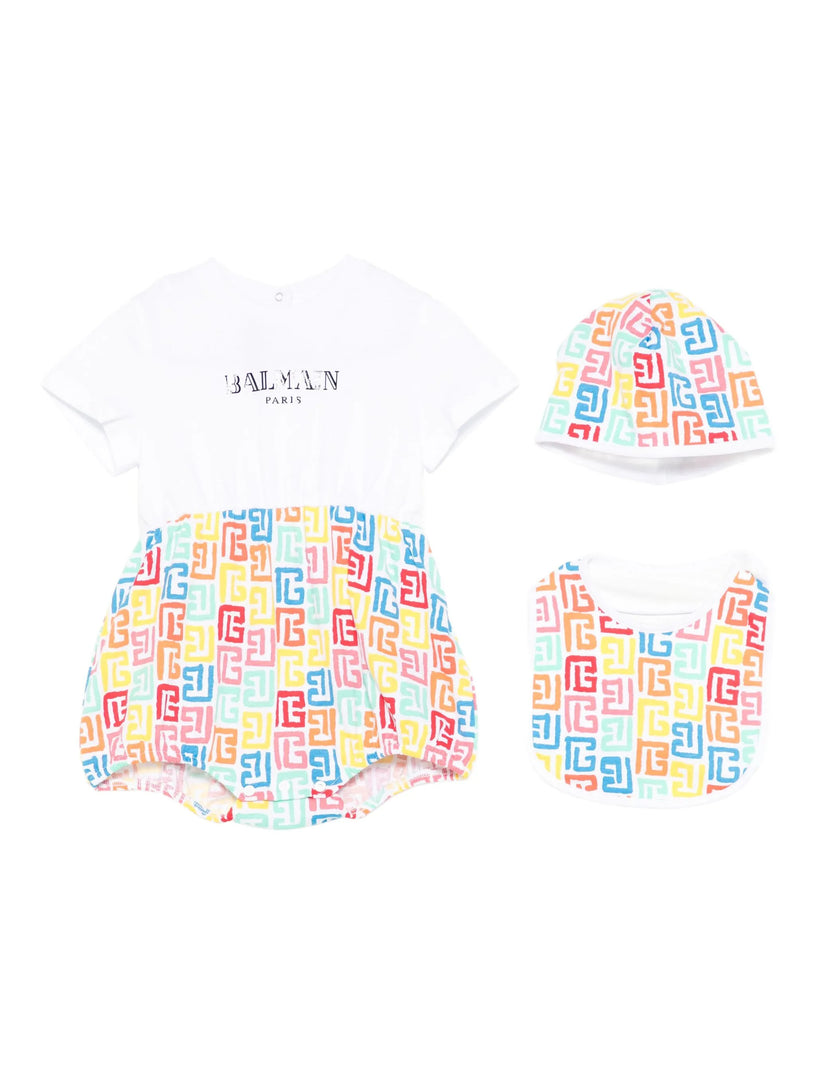 Logo-print babygrow set
