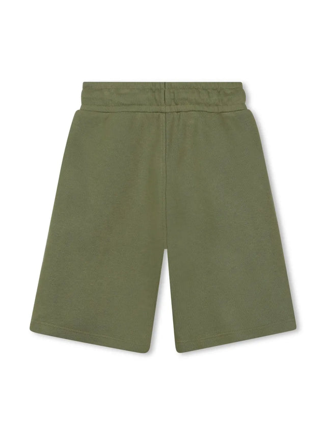 Regular fit fleece Bermuda shorts with printed logo