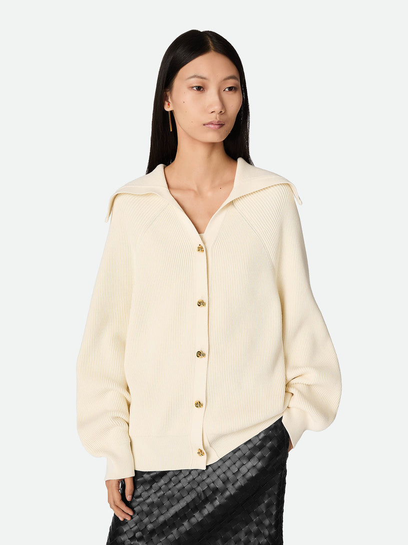 Ribbed cotton cardigan