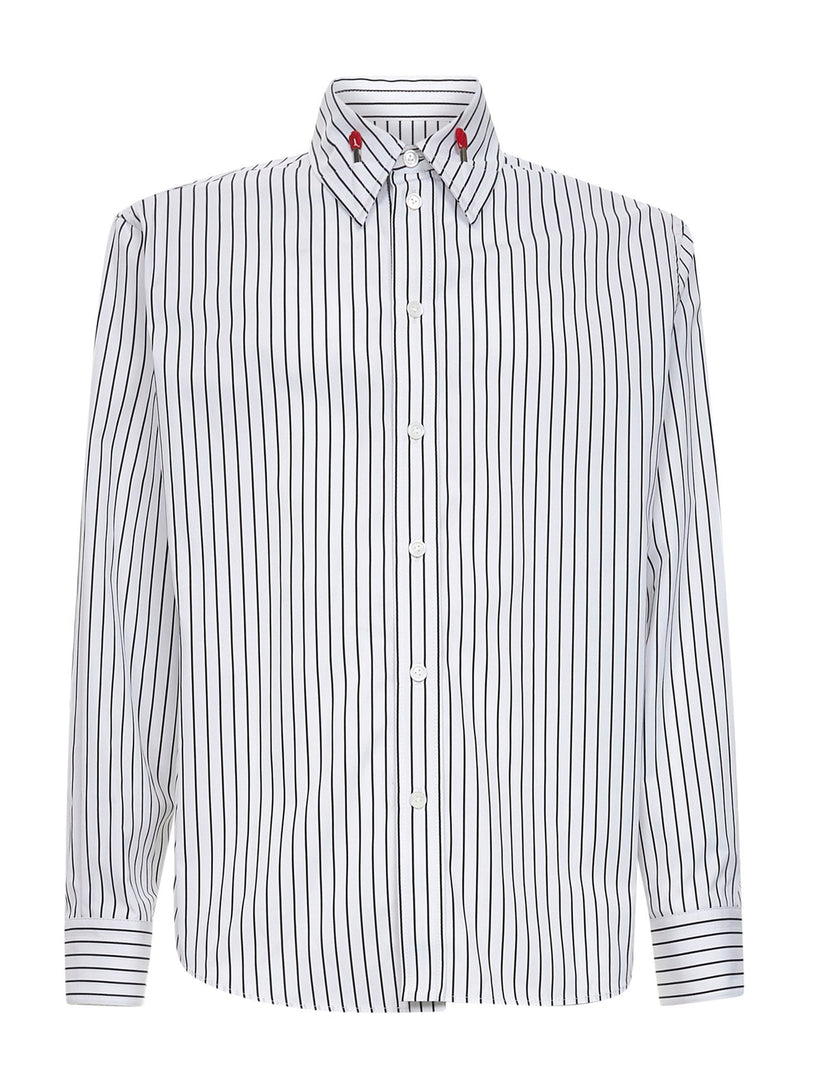 Striped poplin shirt
