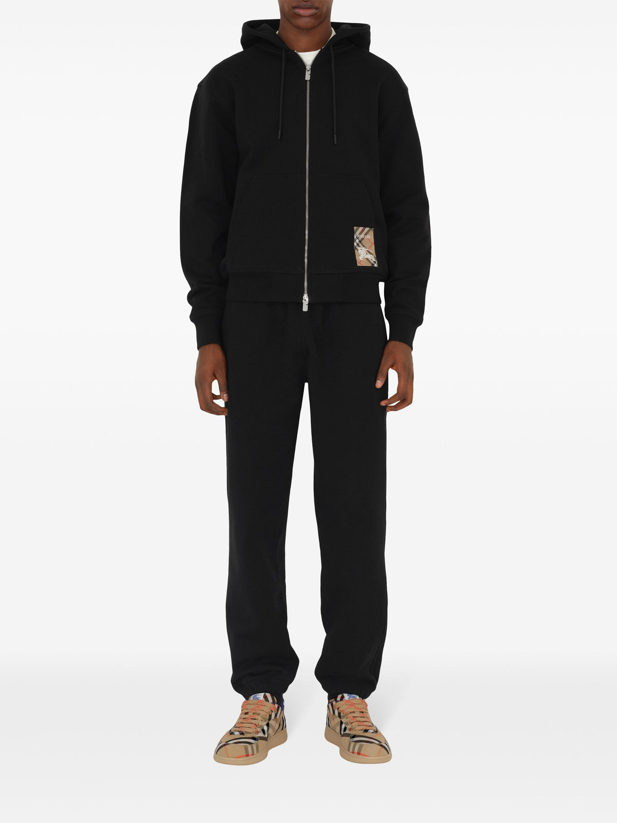 Full zip sweatshirt with Check label