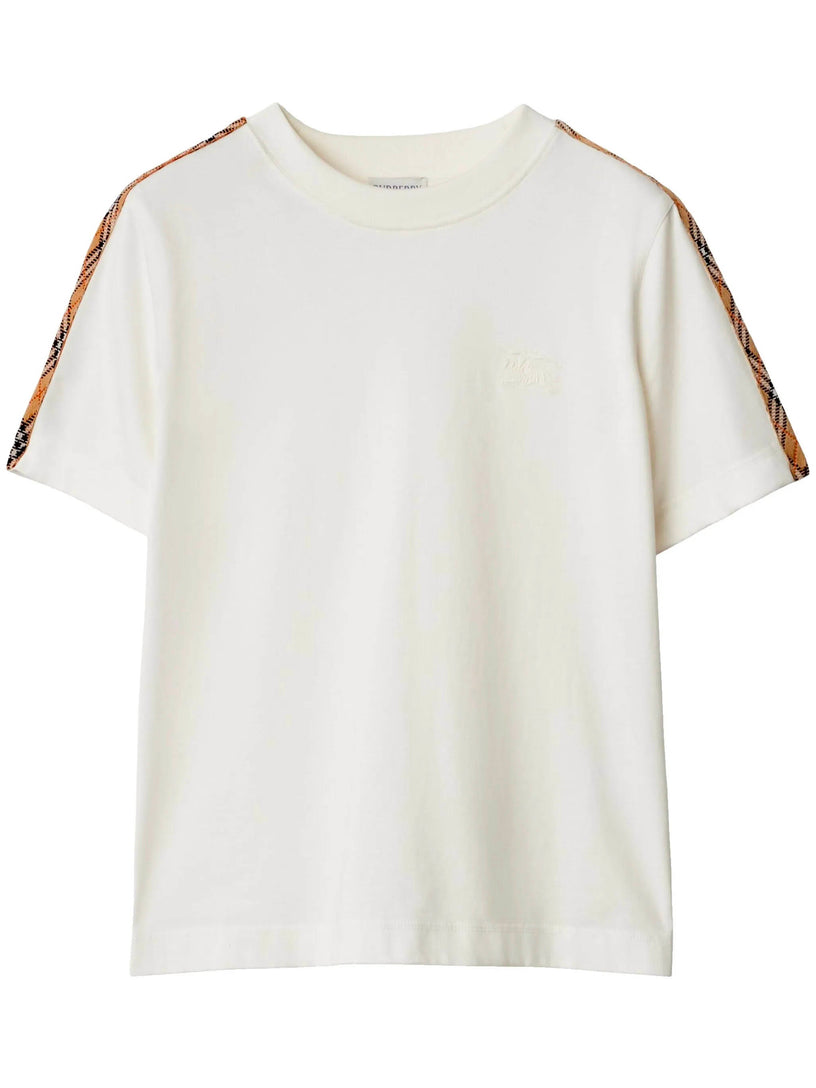 Cotton T-shirt with Check trim