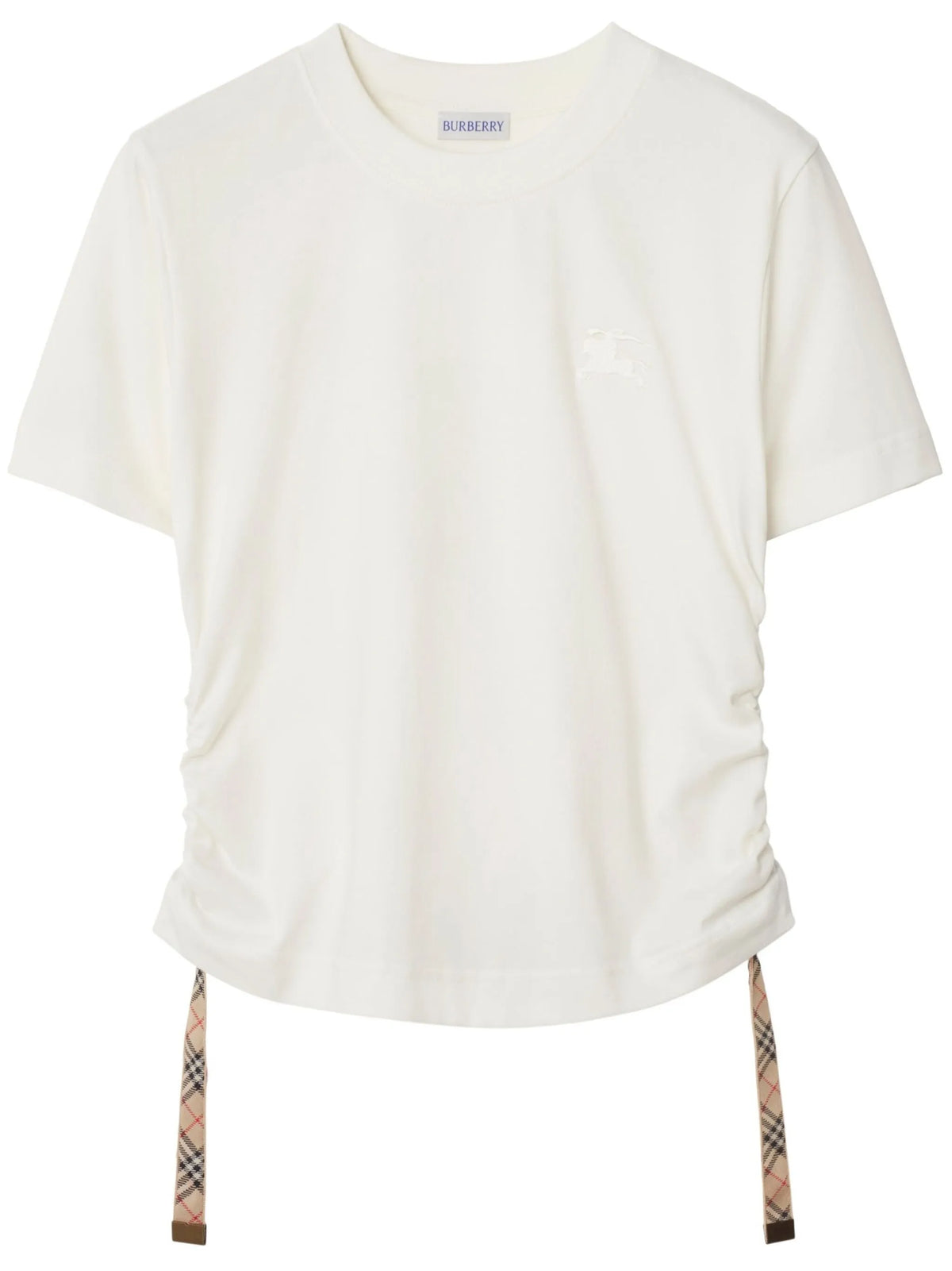 Cotton T-shirt with Check finishes