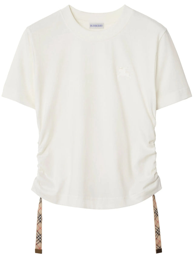 Cotton T-shirt with Check finishes