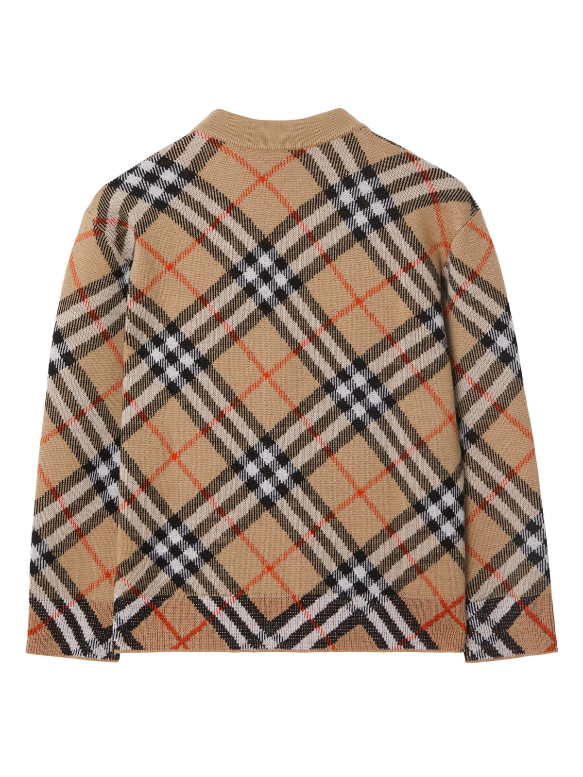 Check wool cardigan