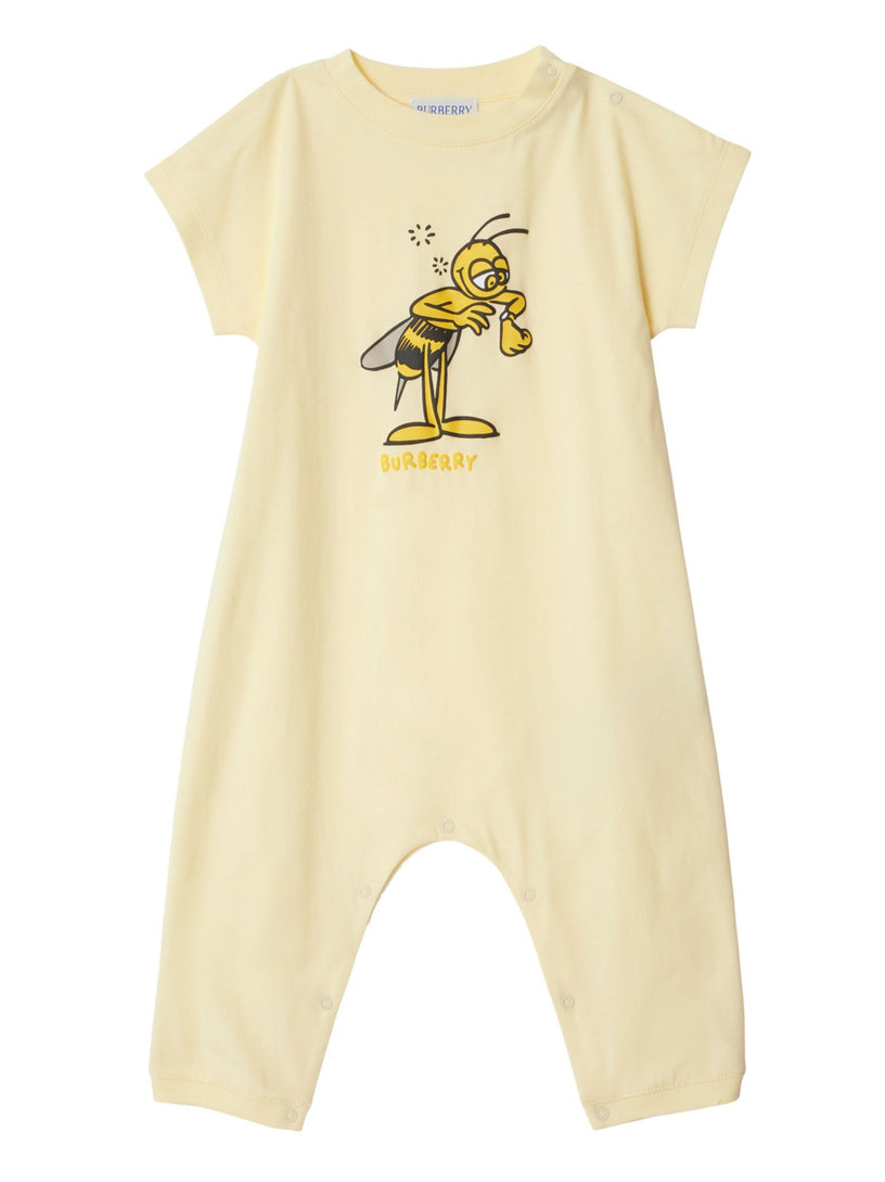Cotton romper with bee