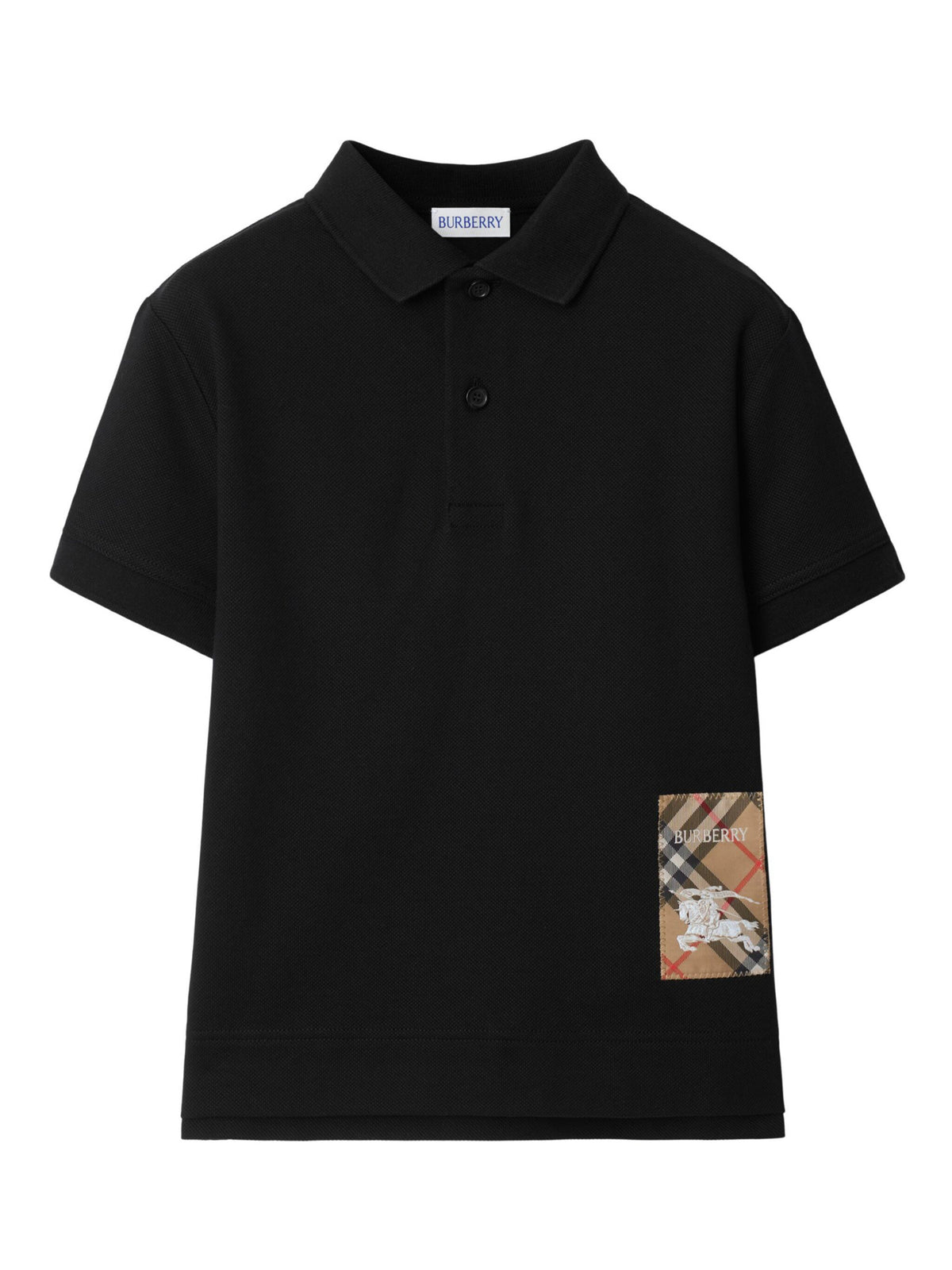 Cotton polo shirt with Check label