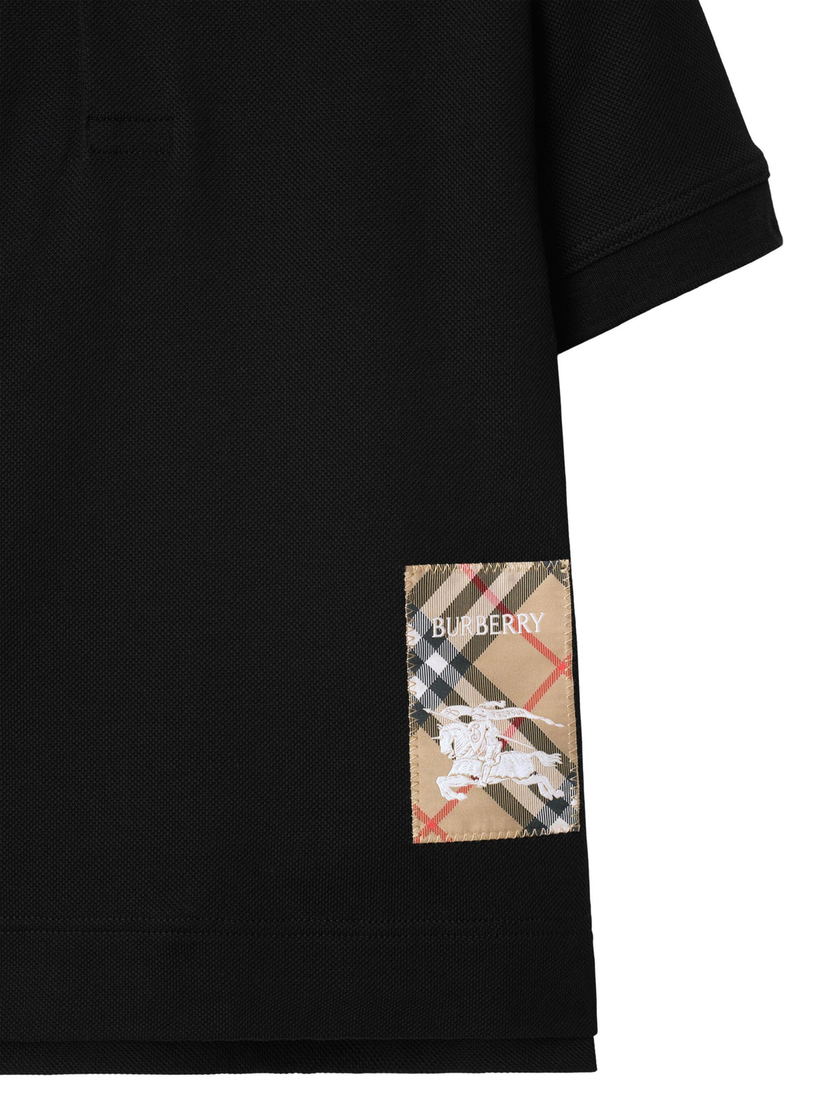 Cotton polo shirt with Check label