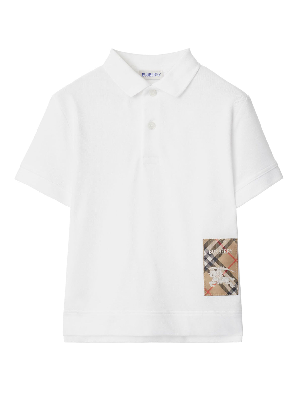 Cotton polo shirt with Check label