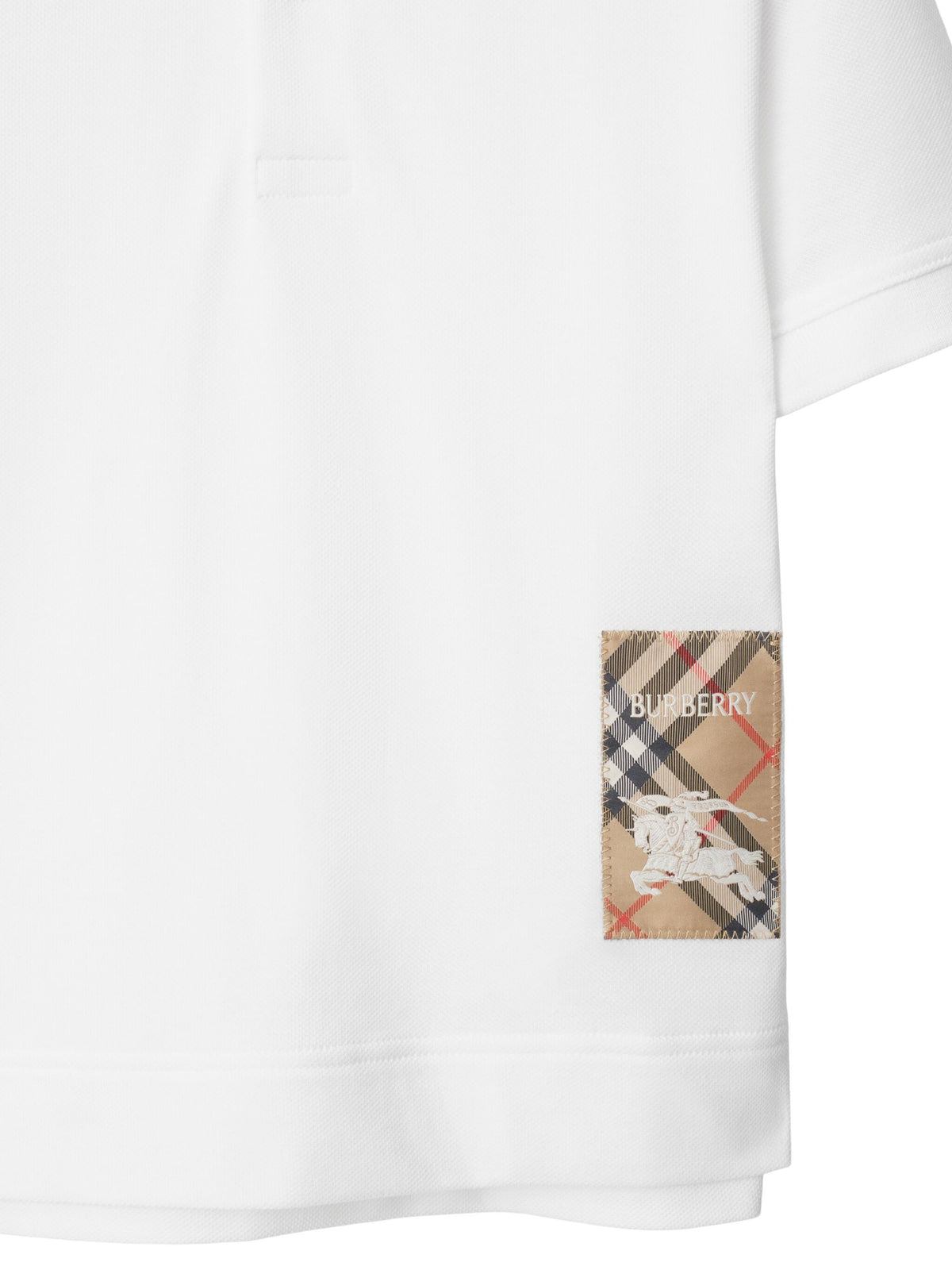 Cotton polo shirt with Check label