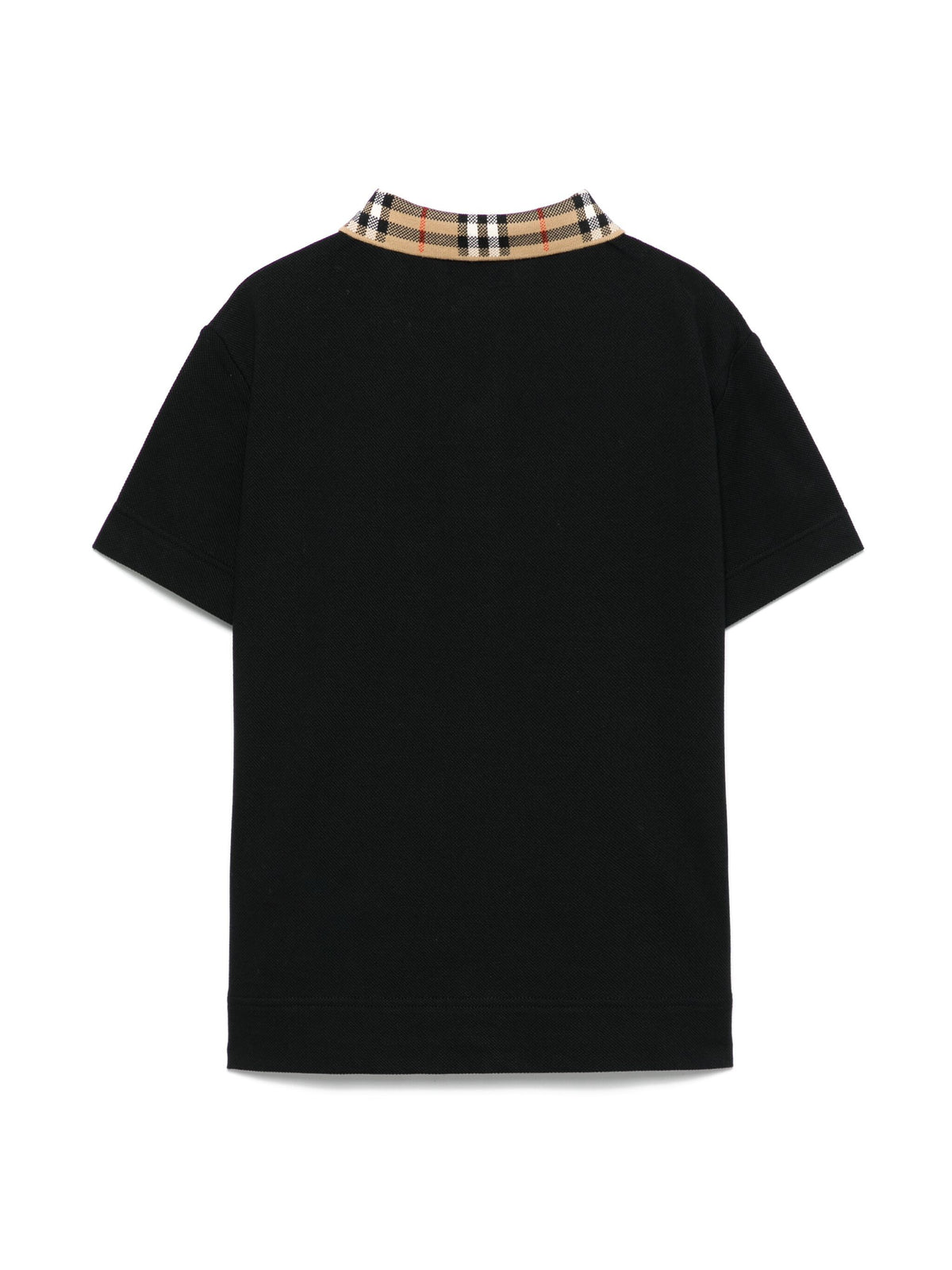 Check Collar Cotton Polo Shirt