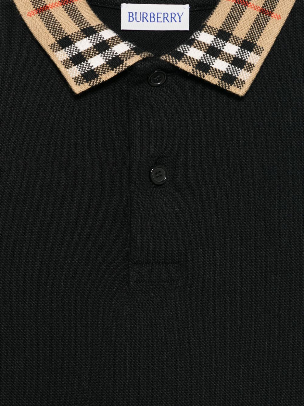 Check Collar Cotton Polo Shirt