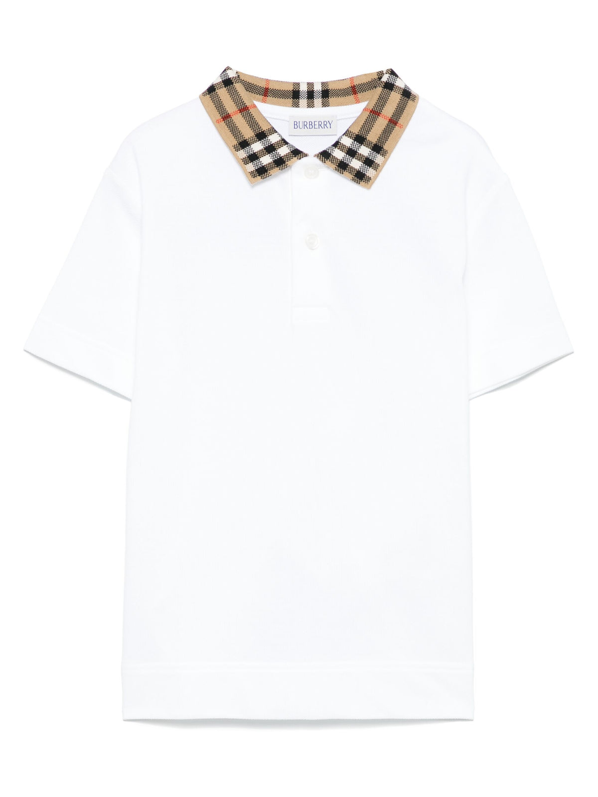 Check Collar Cotton Polo Shirt