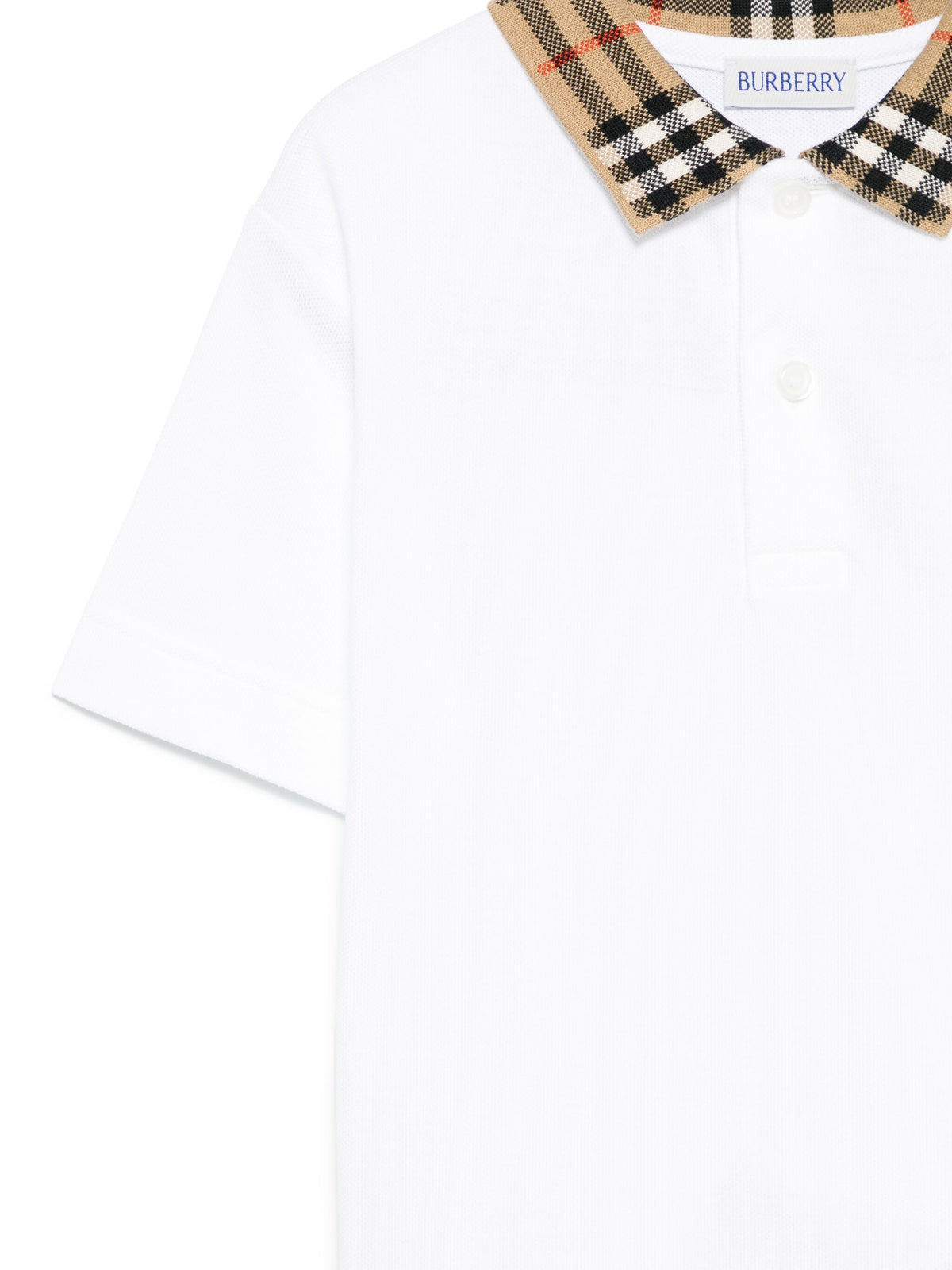 Check Collar Cotton Polo Shirt