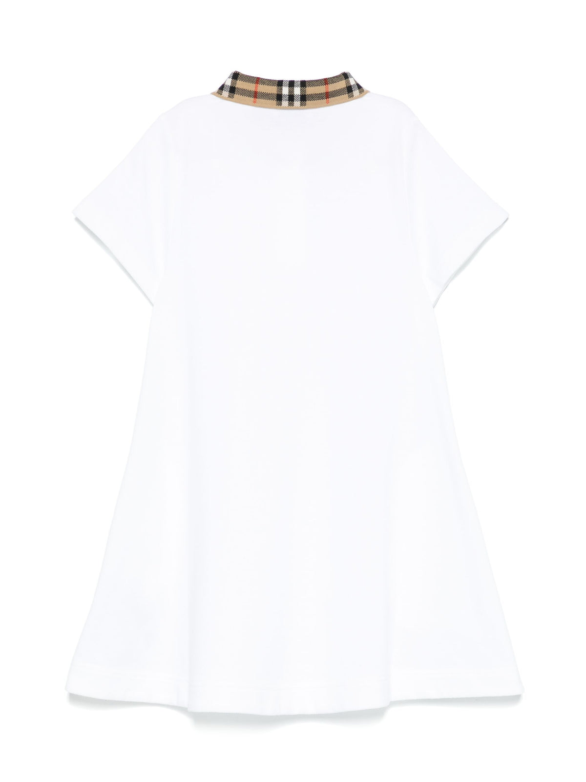 Polo-style dress in cotton with check collar