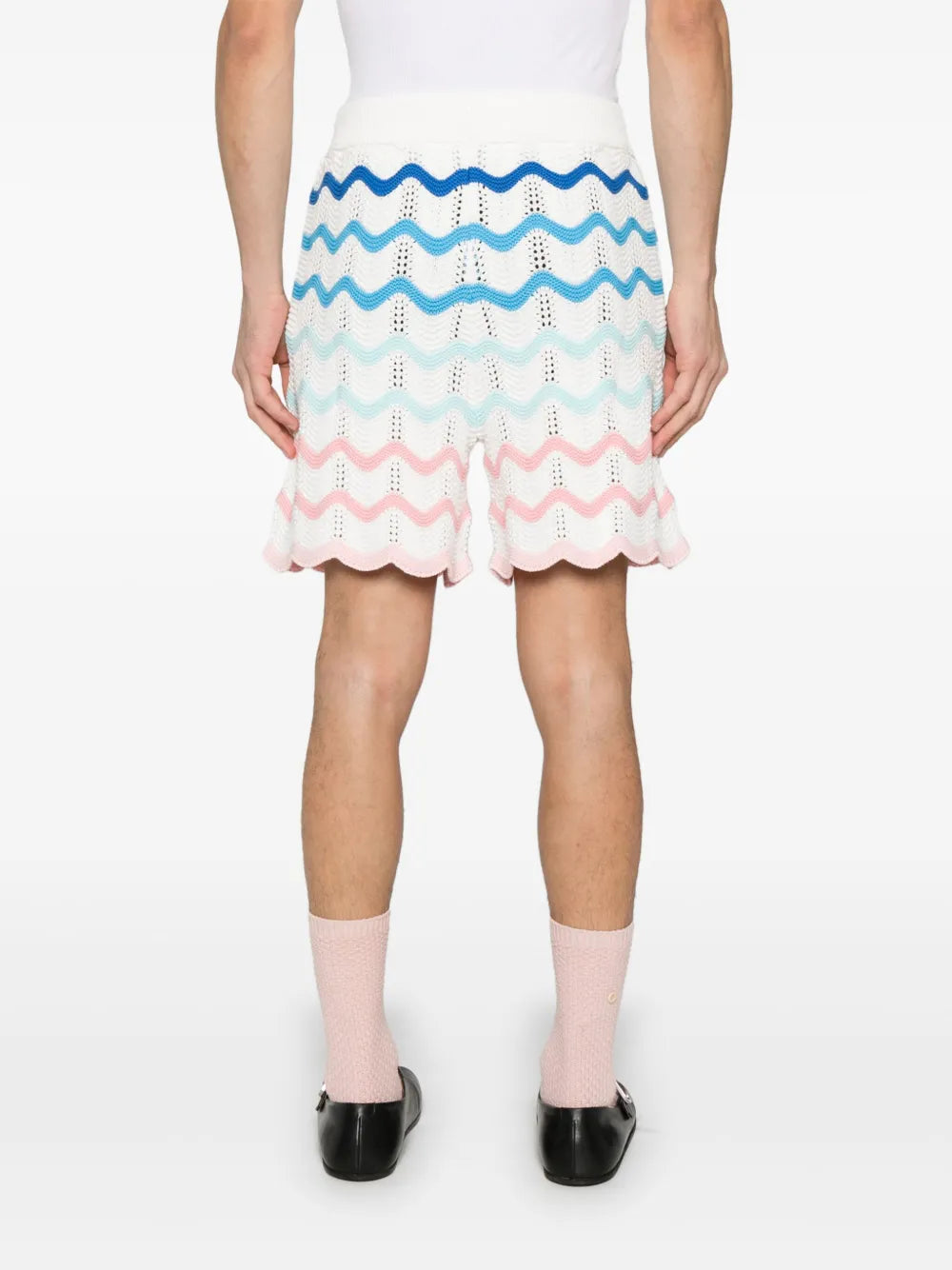 Crochet shorts with shaded waves