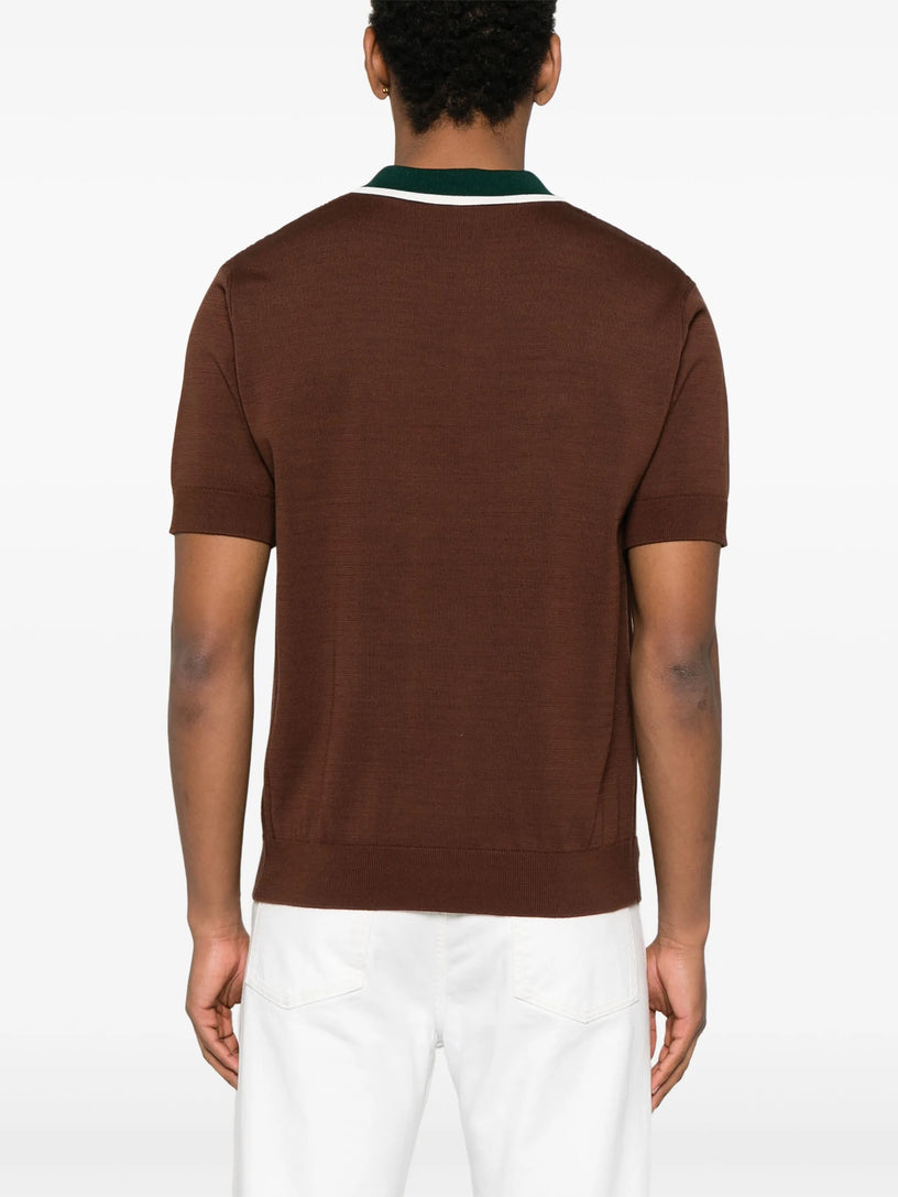 Cable Knit Oversized Polo Shirt