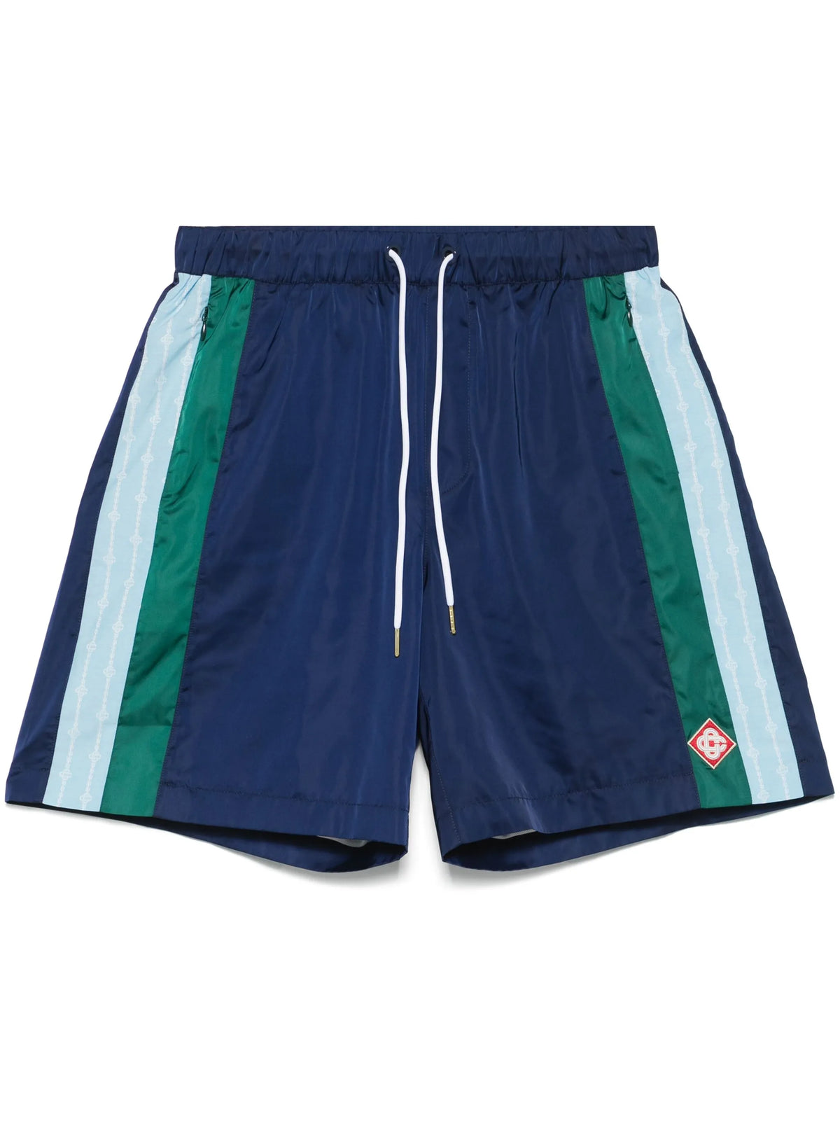 Pleated nylon sports shorts