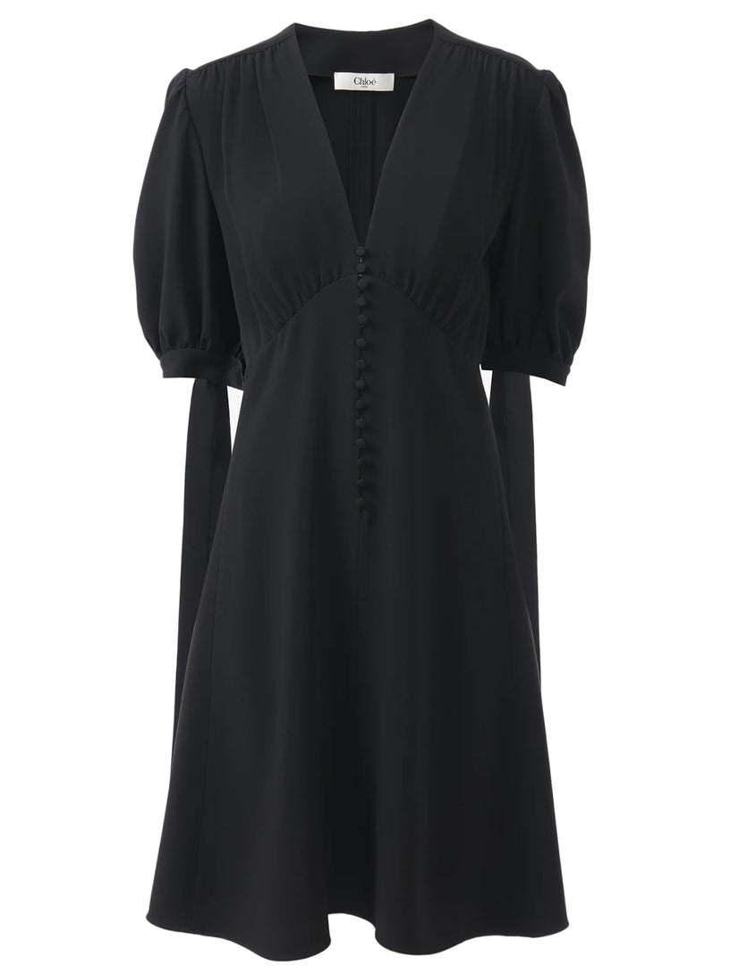 A-line dress in crêpe