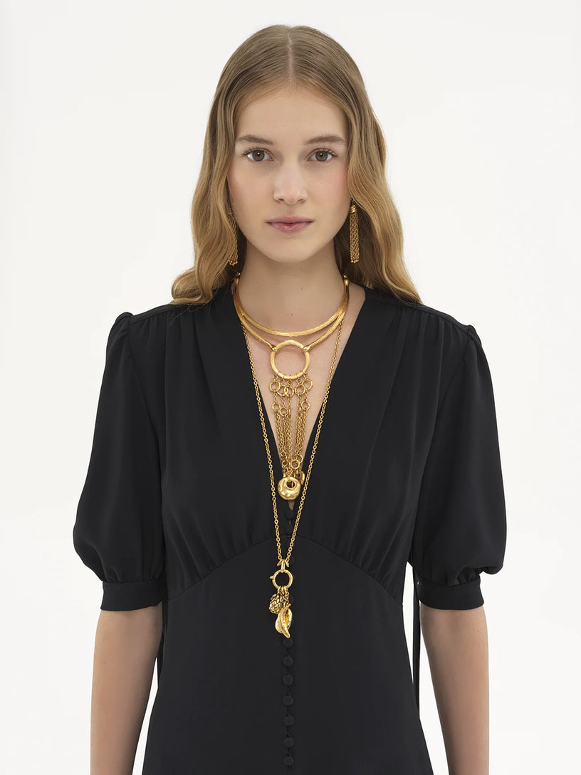 A-line dress in crêpe