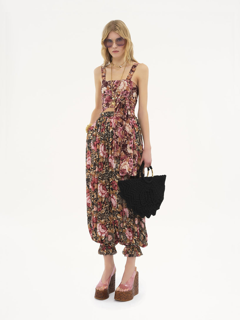 Floral-print tank top