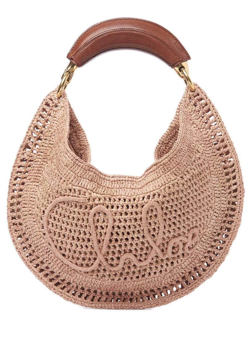 Summer banana raffia hobo bag