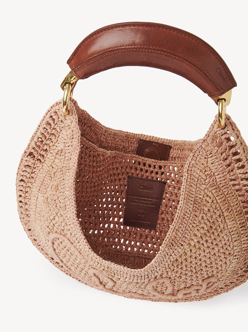 Summer banana raffia hobo bag