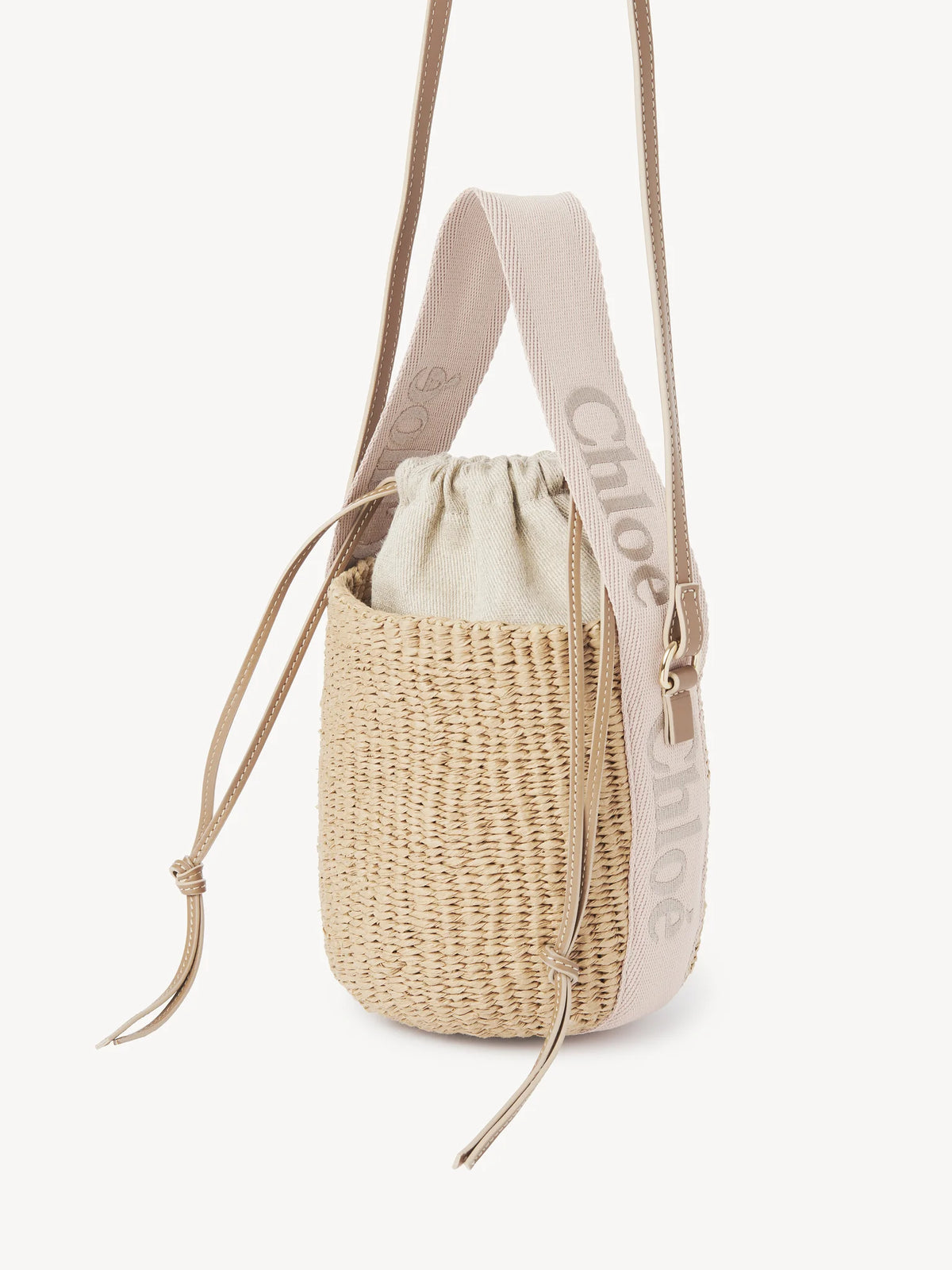 Woody small tote bag in natural fibres