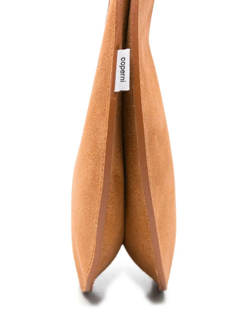 Suede double mini swipe bag