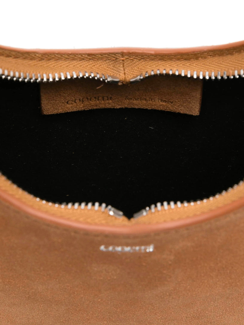 Suede double mini swipe bag