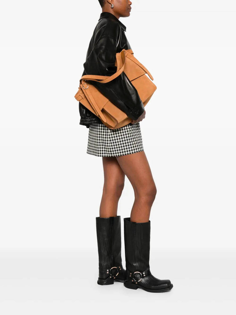 Cabas bag with suede belt