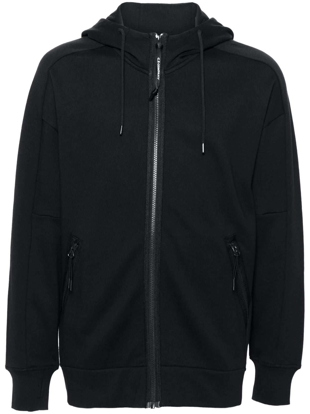 Diagonal Raised Fleece Goggle Zipped Hooded Sweatshirt
