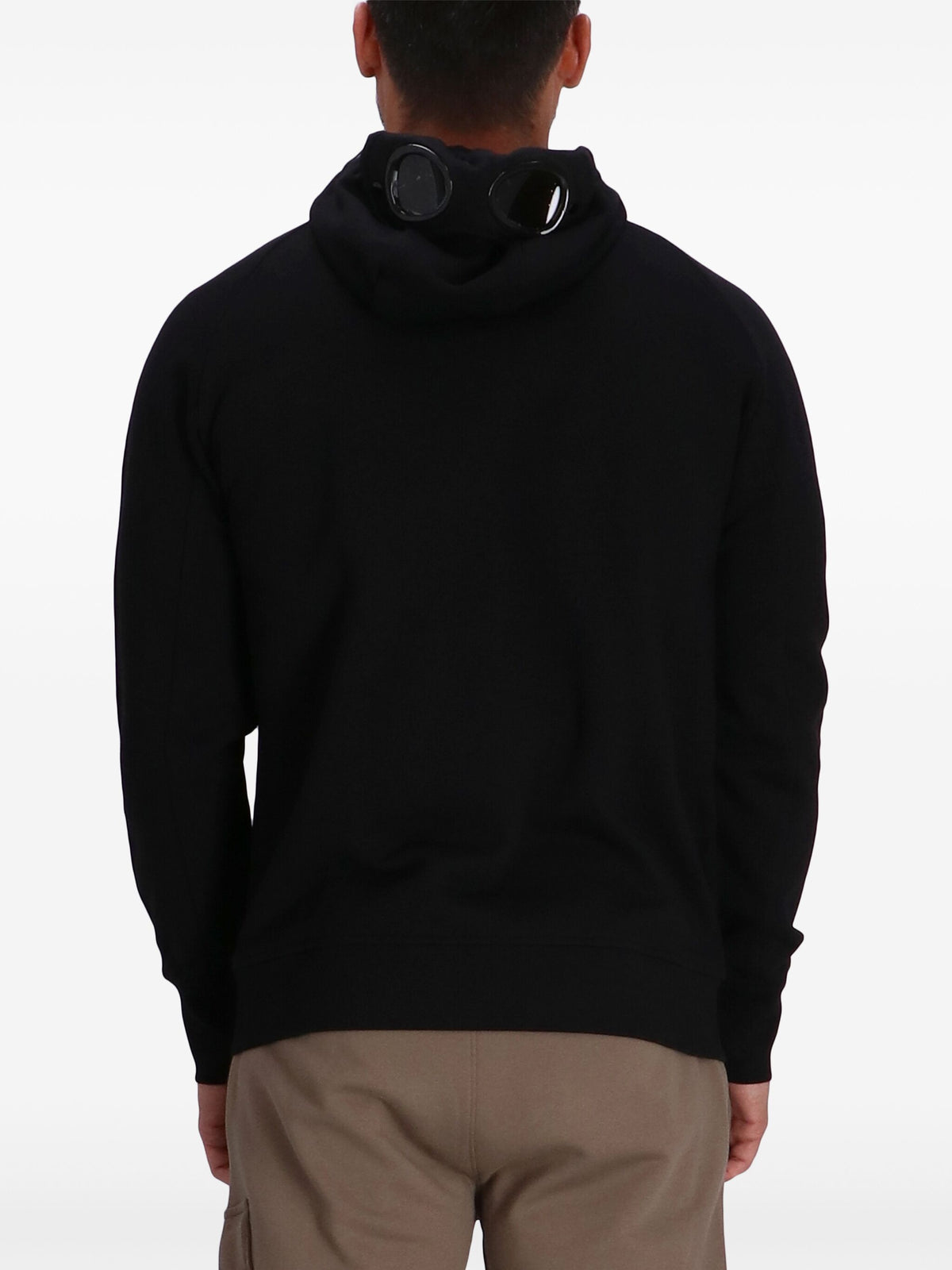 Diagonal Raised Fleece Goggle Zipped Hooded Sweatshirt