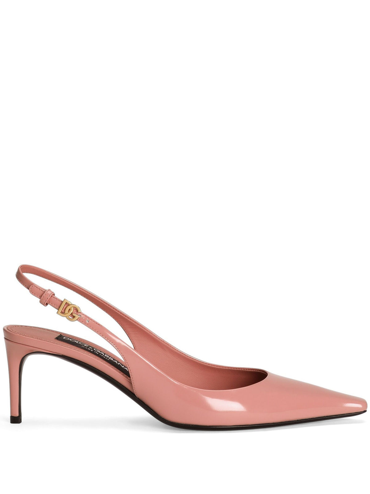 Polished calfskin slingbacks