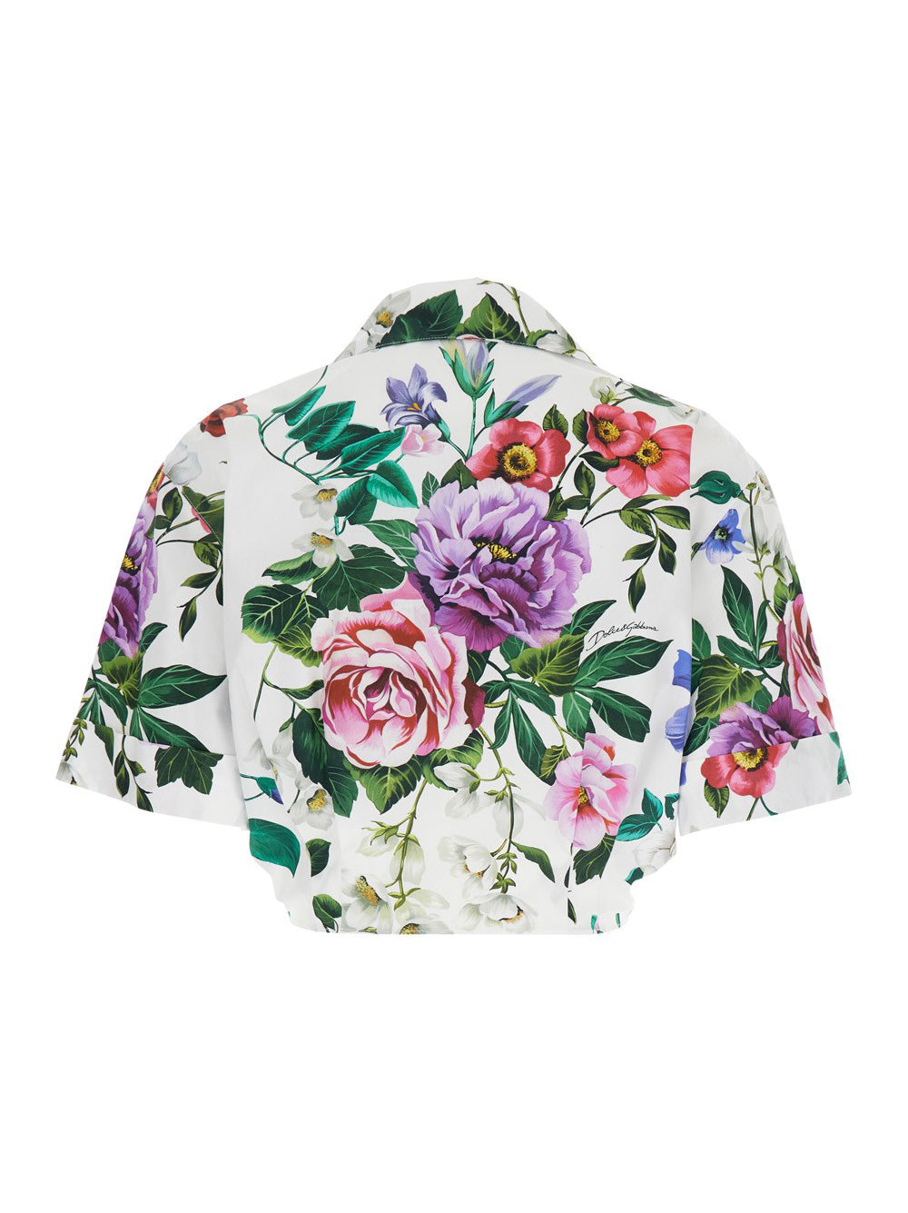Pussy-bow shirt with flowers print