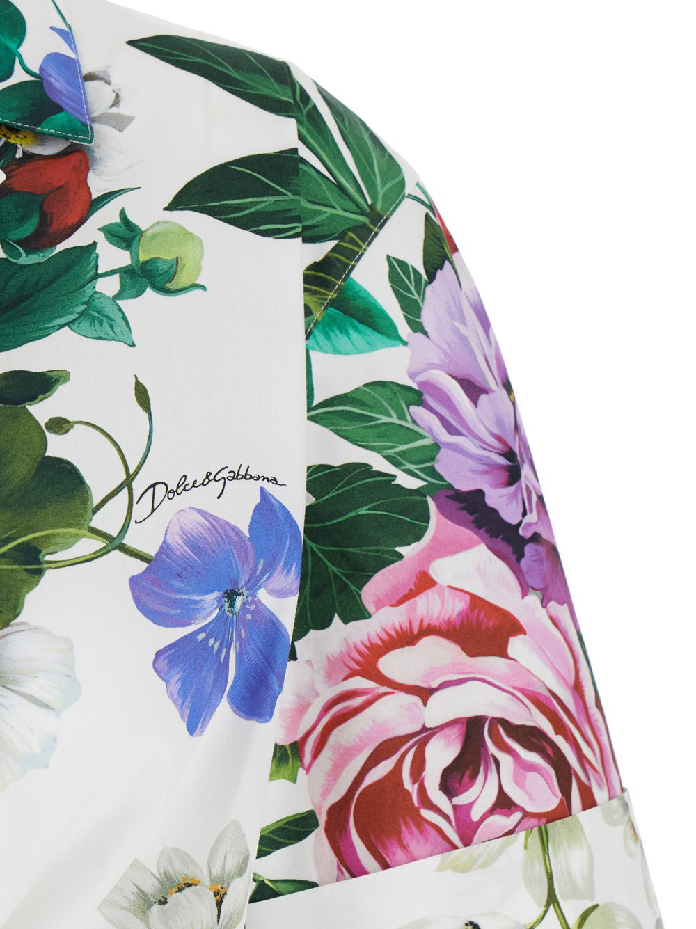 Pussy-bow shirt with flowers print