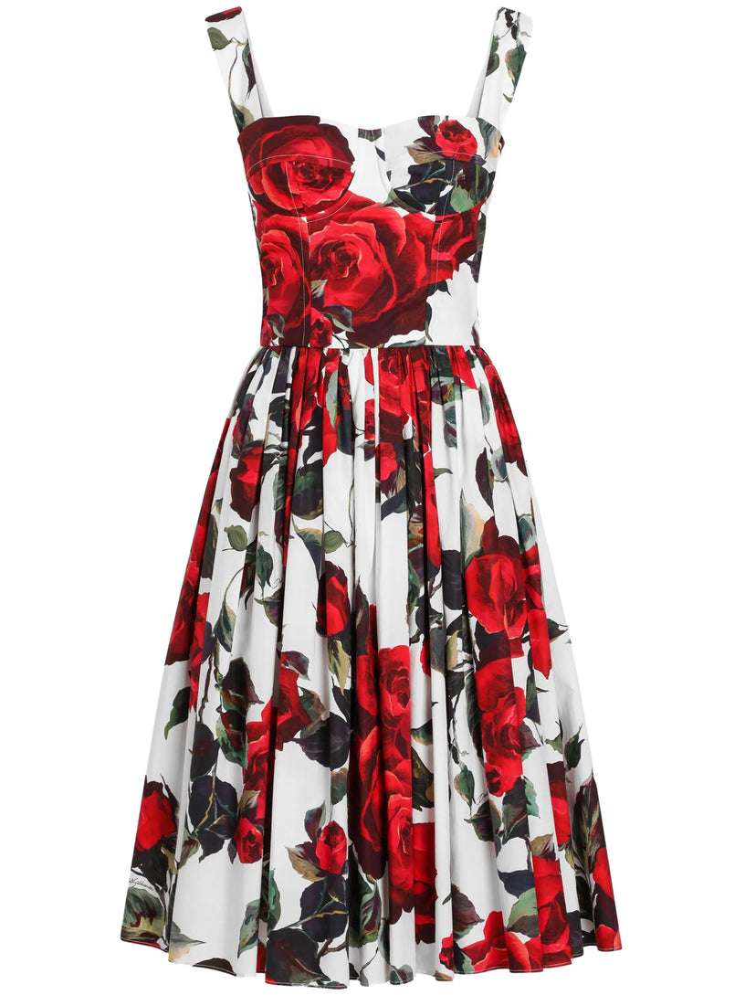 Corset dress with print