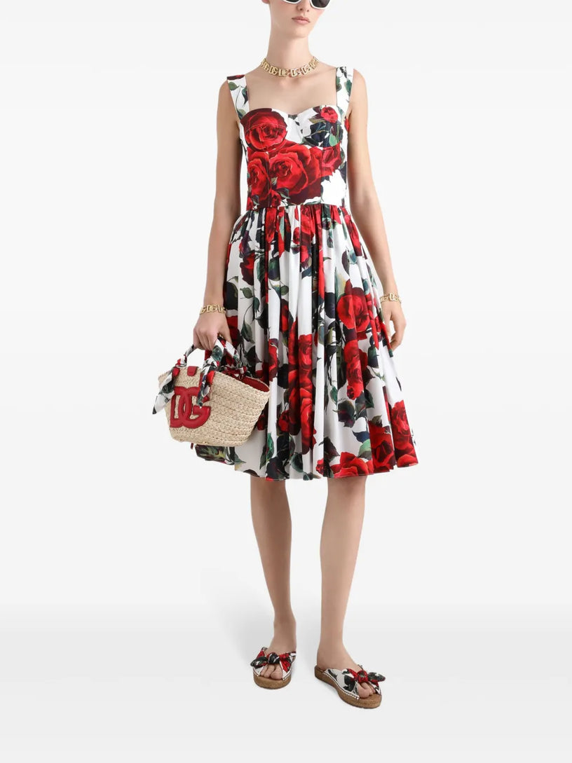 Corset dress with print