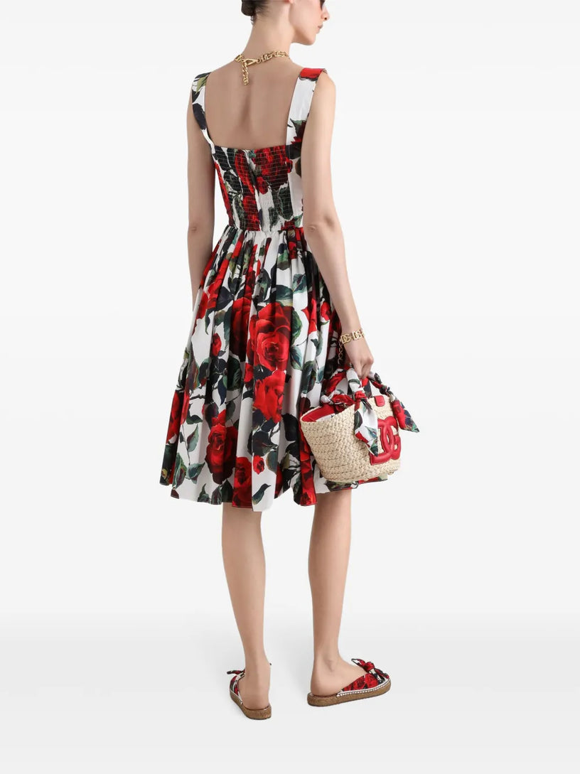 Corset dress with print