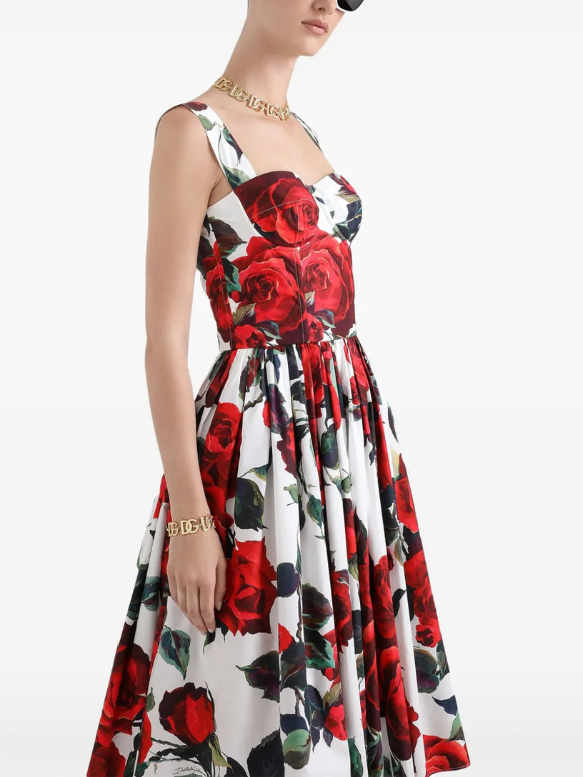 Corset dress with print
