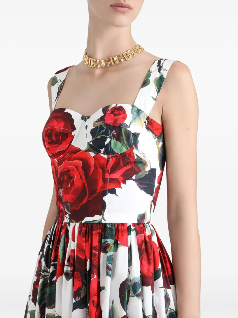 open lace back dress Corset dress with print Dolce & Gabbana Rosso