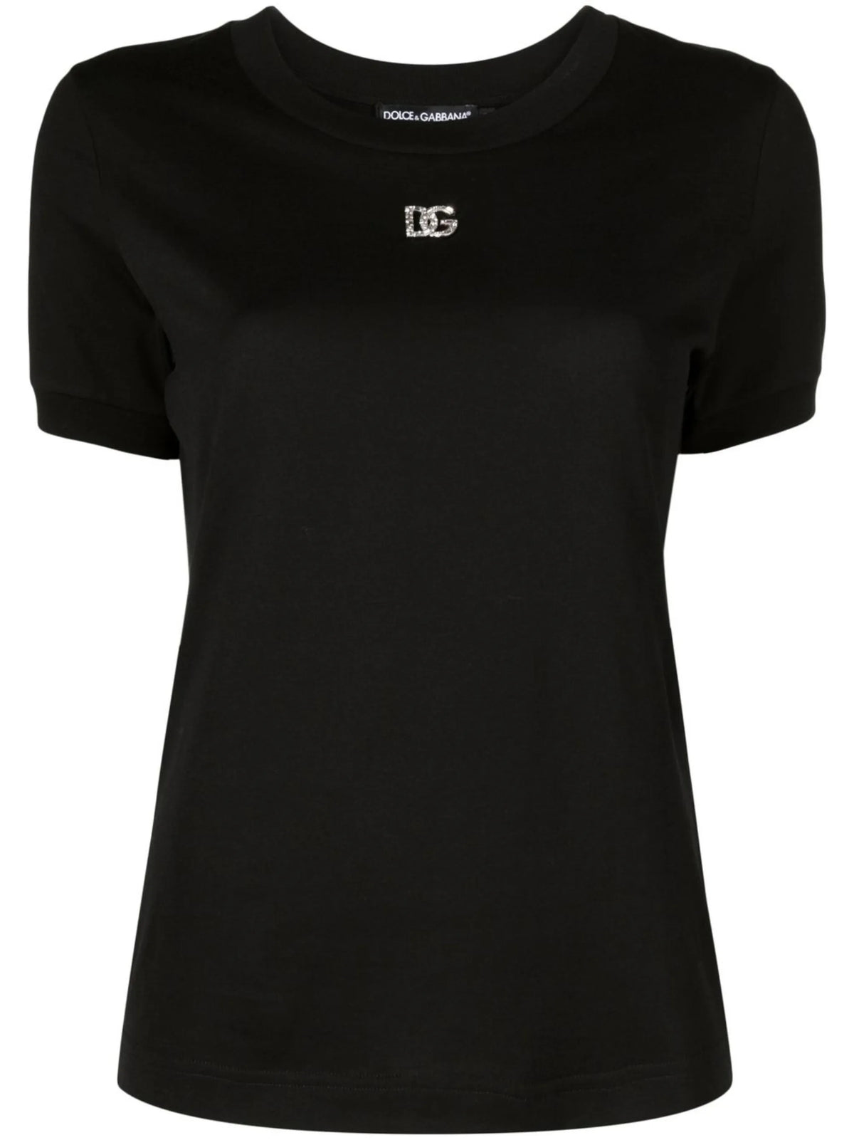 Cotton T-shirt with DG crystal logo