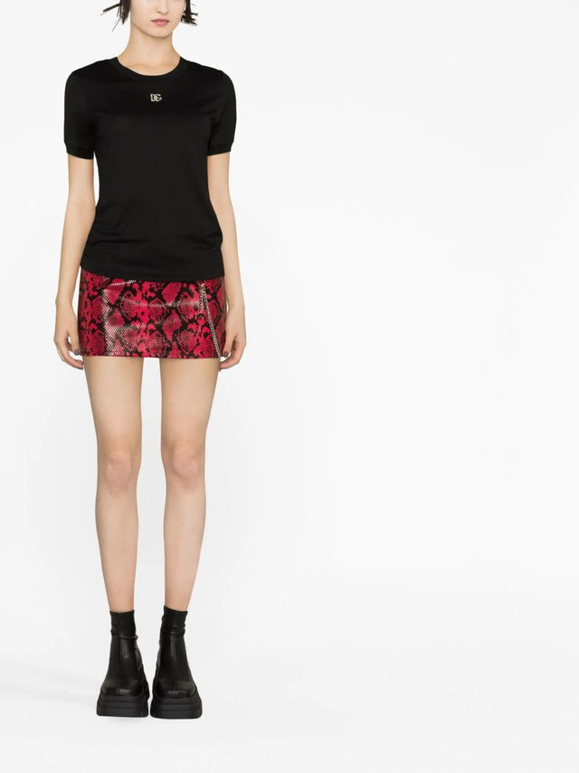 Cotton T-shirt with DG crystal logo