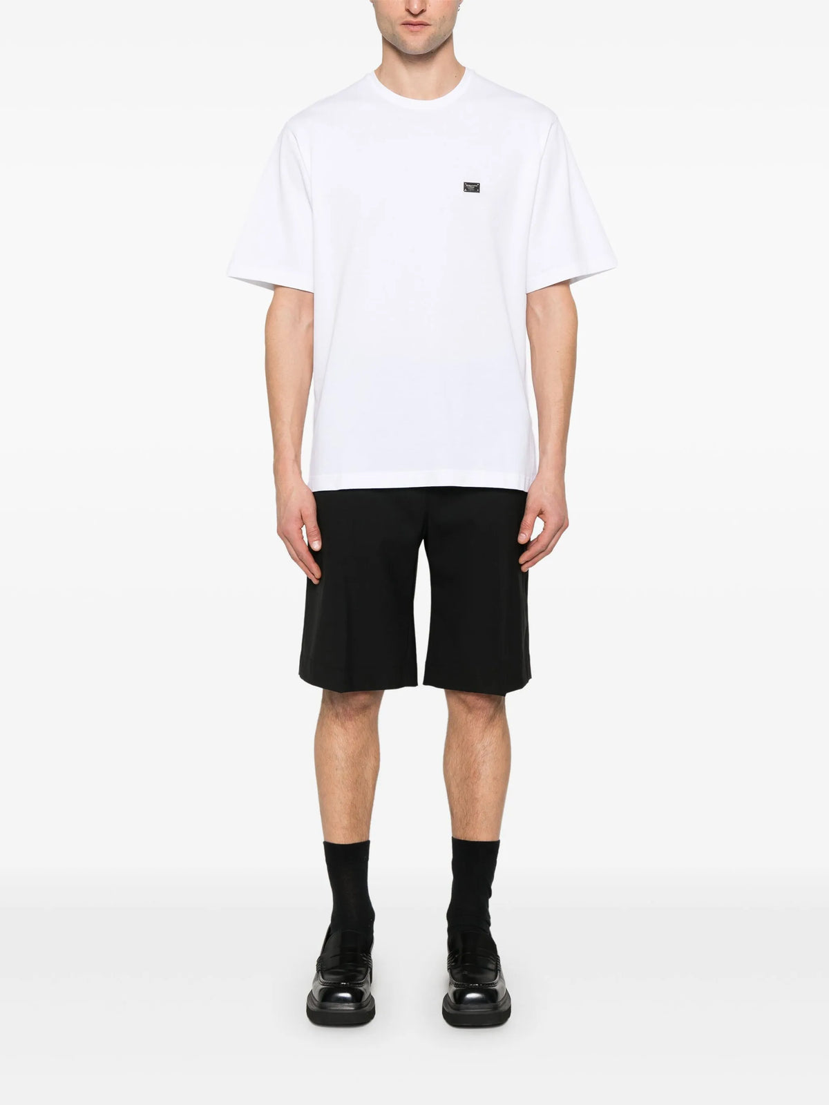 Cotton T-shirt with plaque