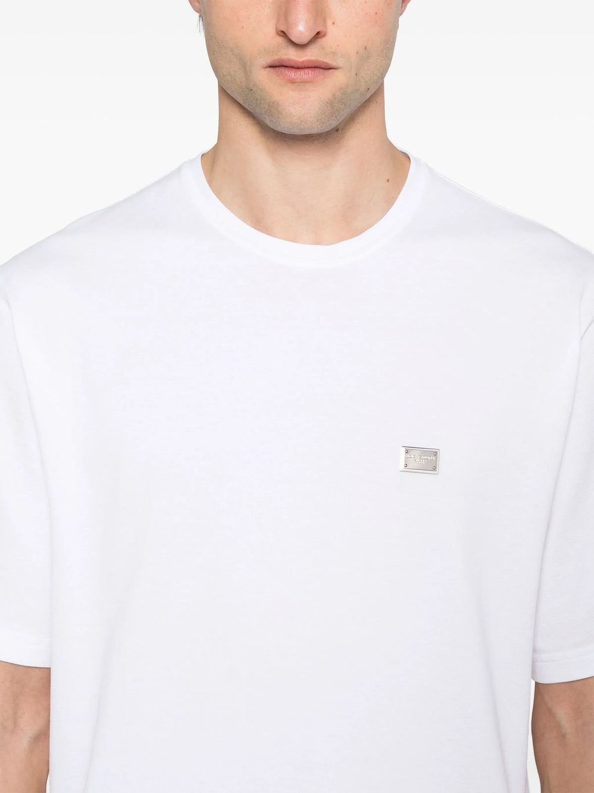 Cotton T-shirt with plaque